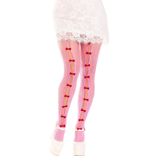 Leg Avenue Heart & Bow Open Toe Tights for Playful Outfits