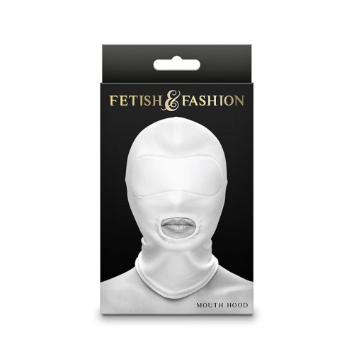 Fetish & Fashion Mouth Opening Hood White