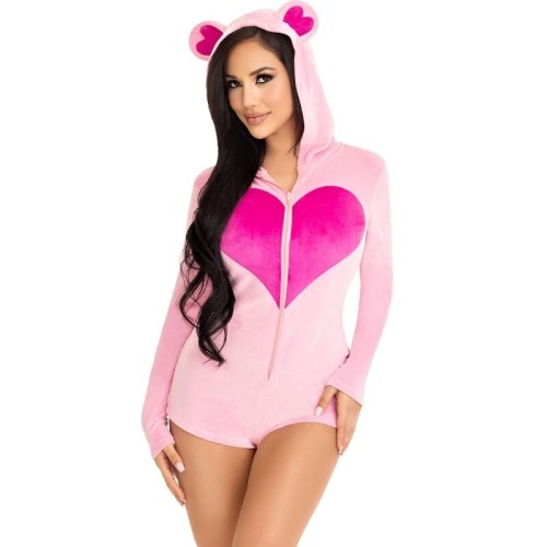 Leg Avenue Pink Velvet Bear Bodysuit S