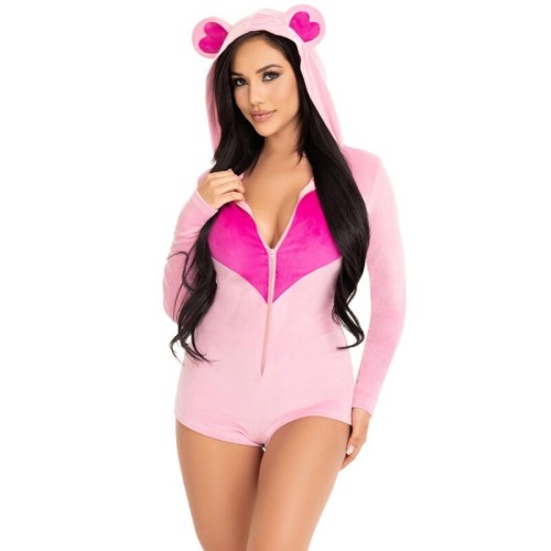 Leg Avenue Pink Velvet Bear Bodysuit S