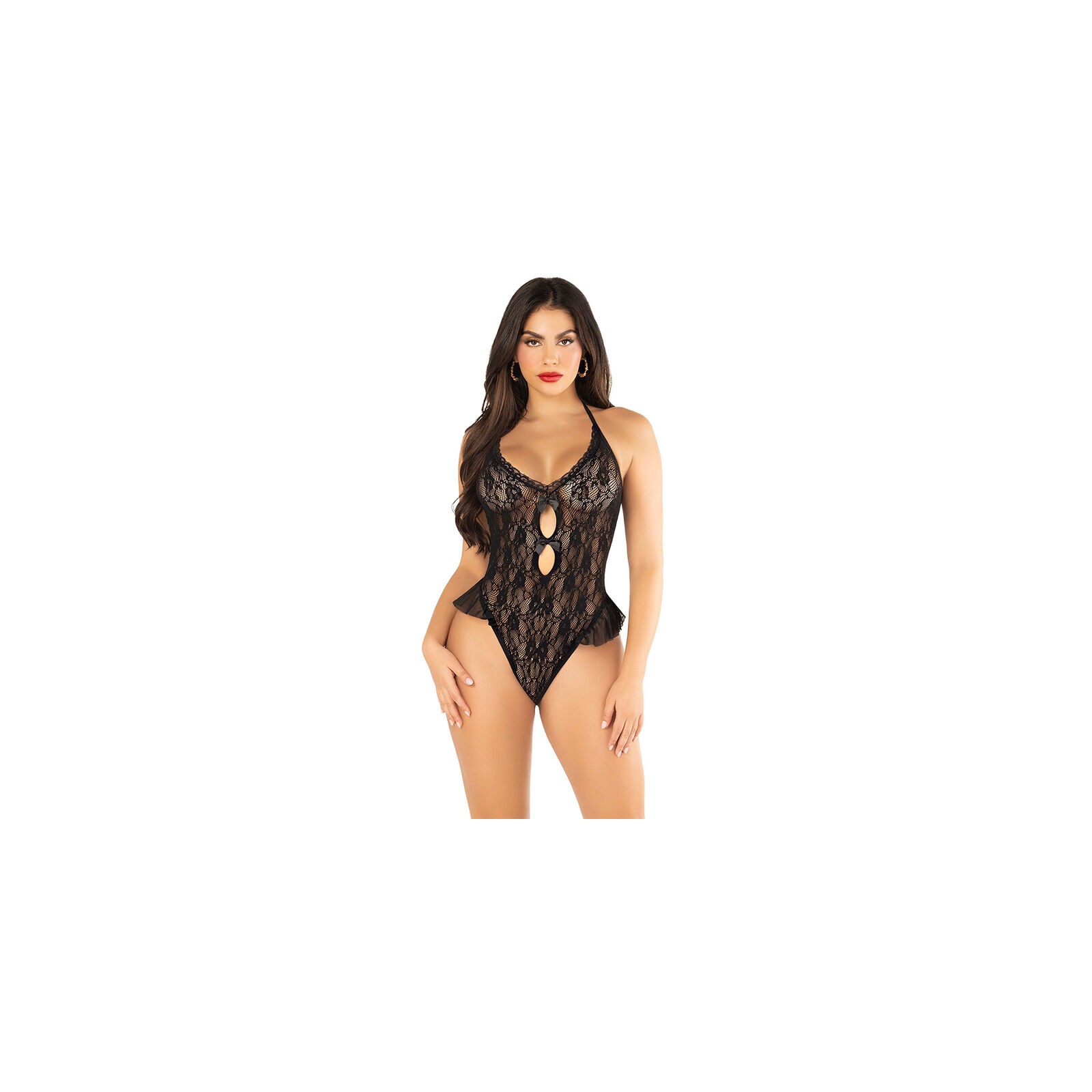 Leg Avenue Body with Ribbons and Frills Black One Size