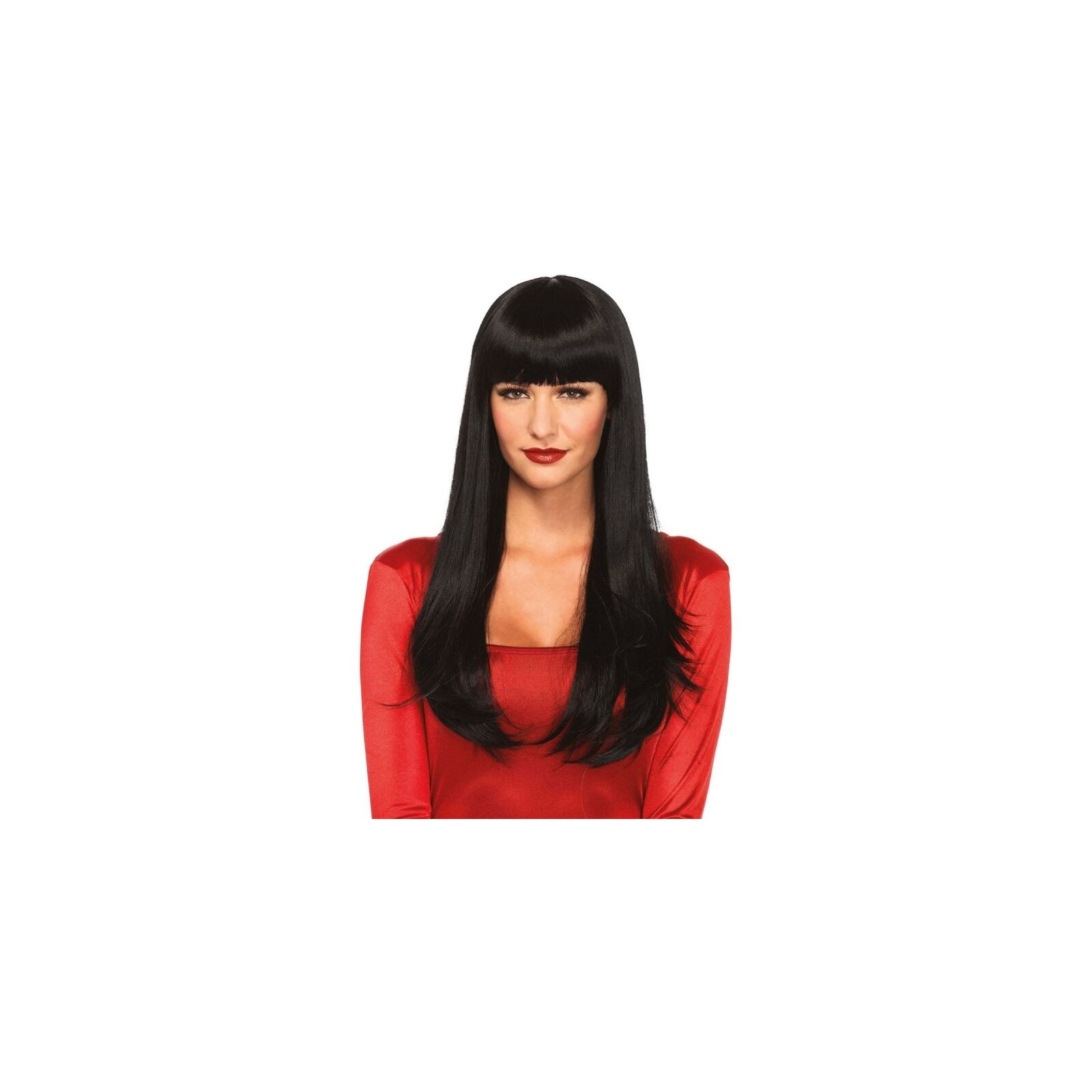 Leg Avenue Long Hair Wig with Bangs in Black