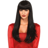 Leg Avenue Long Hair Wig with Bangs in Black