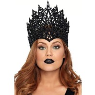 Black Glitter Crown with Blue Gem - Leg Avenue