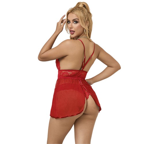 Babydoll Rojo Sublime con Apertura Trasera