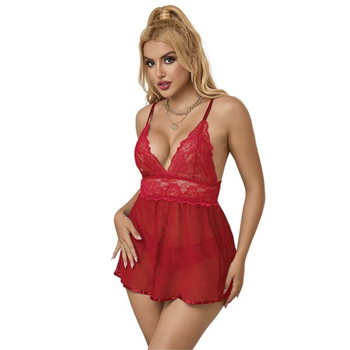 Babydoll Rojo Sublime con Apertura Trasera