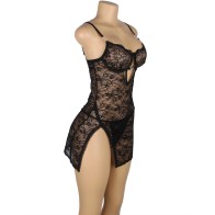 Sublime Lace Babydoll Adjustable Straps in Black S/M