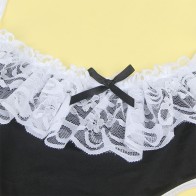 Disfraz De Criada Sexy Sublime Negro y Blanco S/M