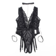 Sublime Black Garter Bodysuit Size S/M