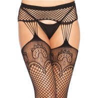 Leg Avenue - Lace Fishnet Stockings with Garters