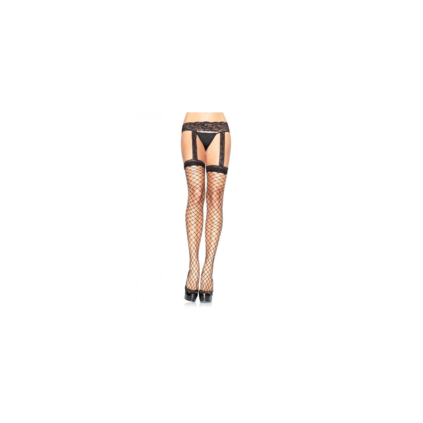 Leg Avenue Lace Suspender Fishnet Stockings - Elegant and Sensual