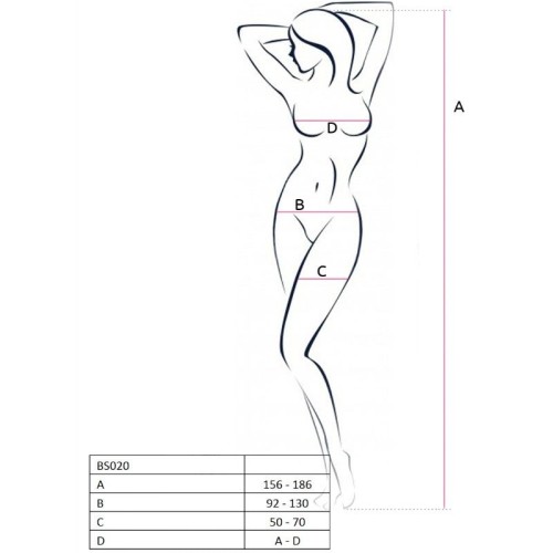 Passion Mujer Bodystocking Blanco BS020