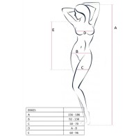 Passion Woman Bs025 Bodystocking Estilo Vestido Negro