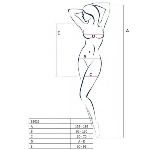 Passion - Woman Bs025 Bodystocking Estilo Vestido Blanco Talla Unica