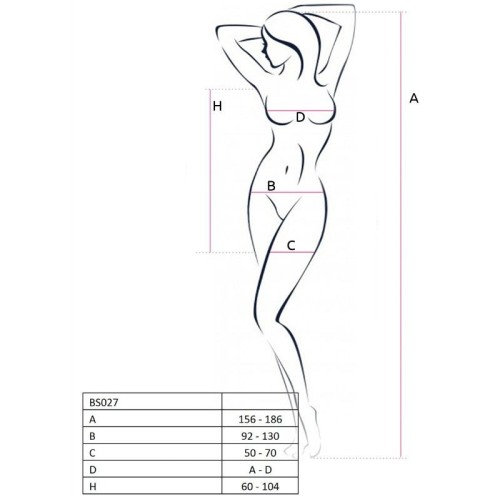 Passion Bodystocking BS027 Sexy Estilo Vestido