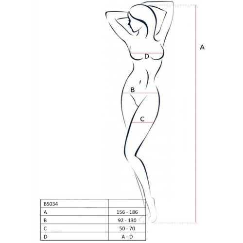 Passion Woman BS034 Bodystocking Negro