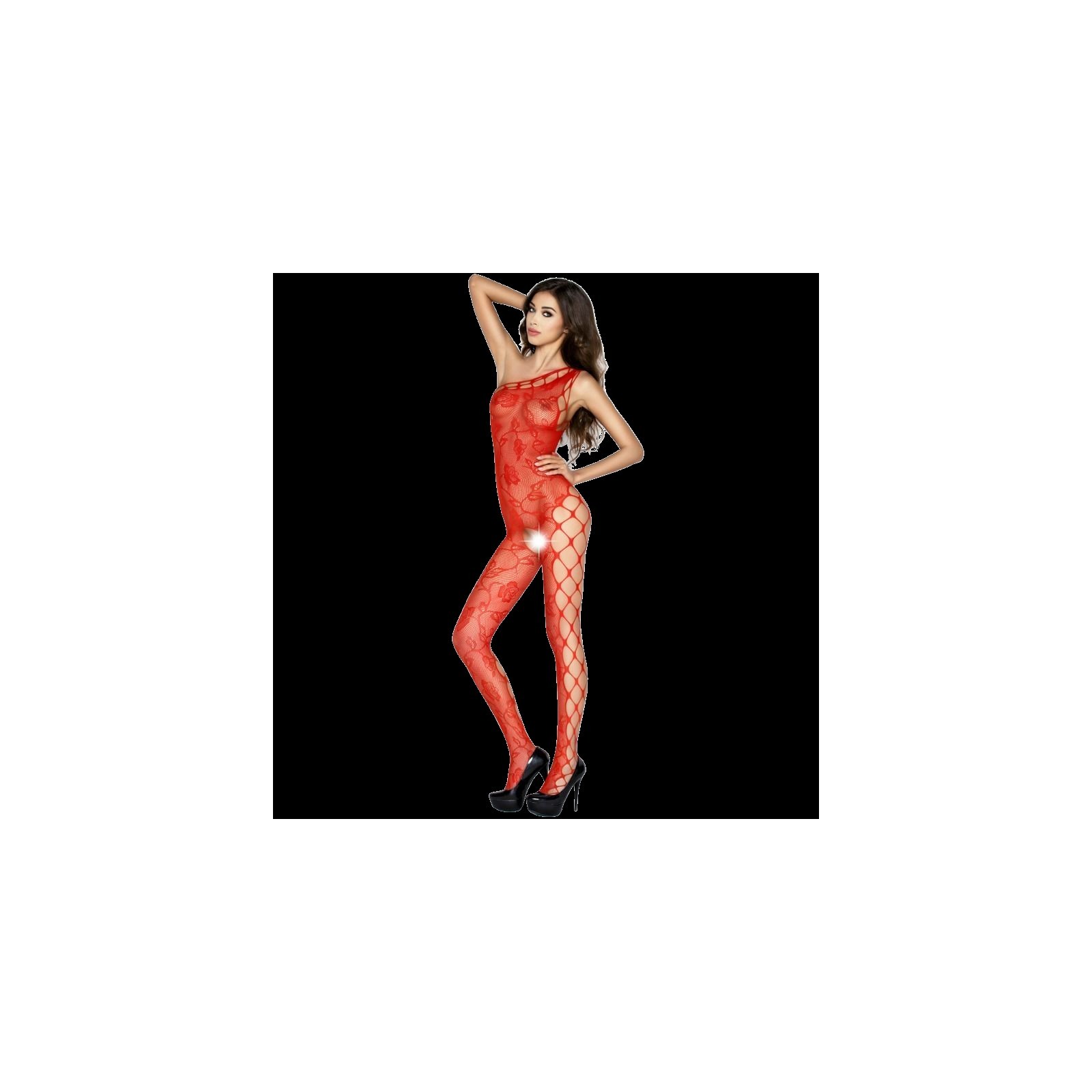 Passion Woman BS036 Bodystocking Red One Size