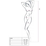 Passion Woman Bs045 Bodystocking Blanco Talla Unica - Lencería Seductora