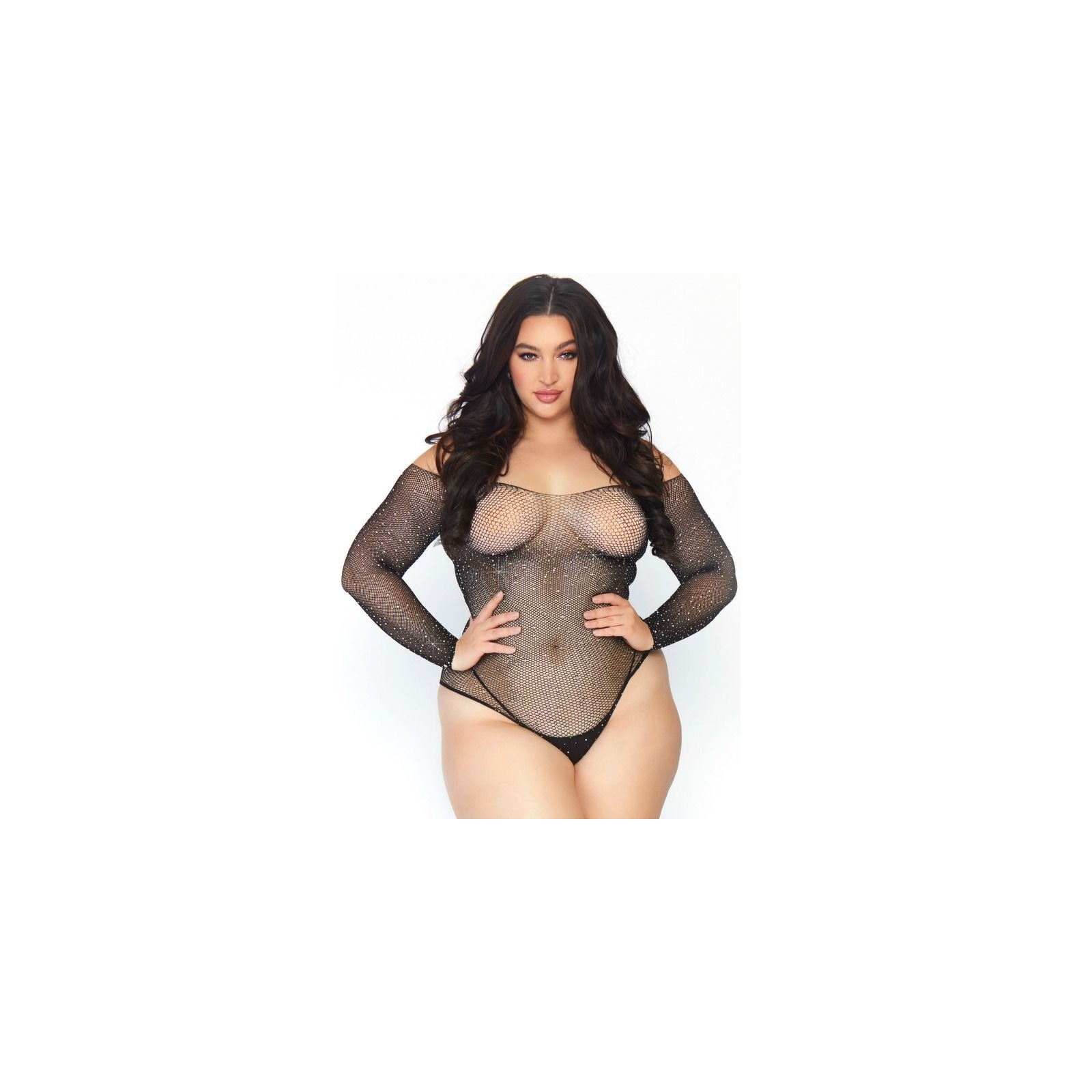 Leg Avenue Crystalized Fishnet Bodystocking Plus Size