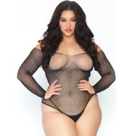 Leg Avenue Crystalized Fishnet Bodystocking Plus Size