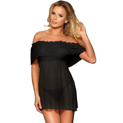 Subblime Set Vestido Corto + Tanga Negro S/M - Seducción Elegante