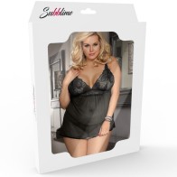 Sublime Large Bra and Panties Set with Garter - Exquisite Lingerie