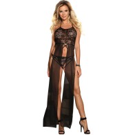 Sublime Black Dress Top and Thong Set