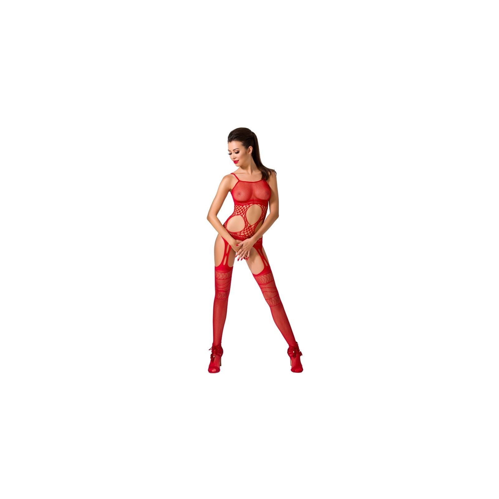 Passion Woman Bodystocking Rojo Talla Única