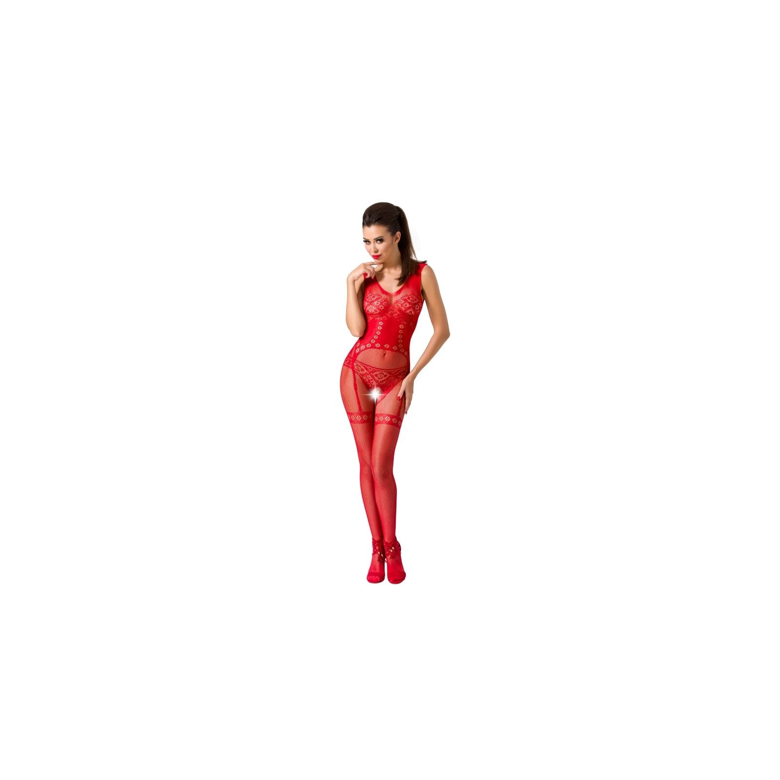 Passion Woman BS052 Bodystocking Red