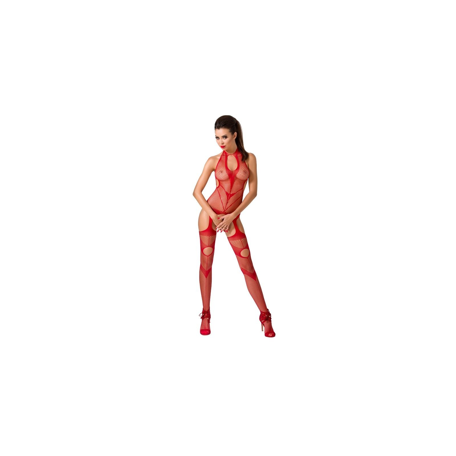 Passion Woman BS053 Bodystocking - Seductive Red Elegance