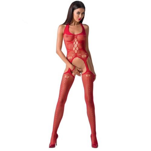 Passion Woman BS059 Bodystocking Rojo - Lencería Sensual