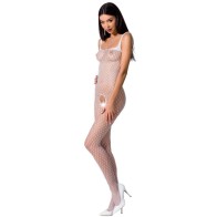 Passion - Woman BS071 Crotchless Bodystocking in White