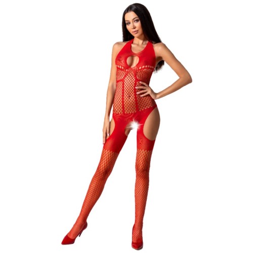 Passion - Woman Bs079 Bodystocking - Rojo Talla Unica