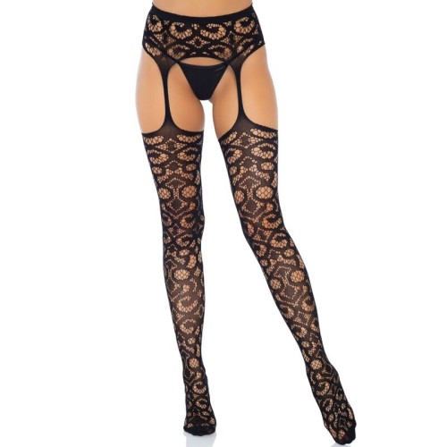 Leg Avenue Lace Stockings with Garter One Size