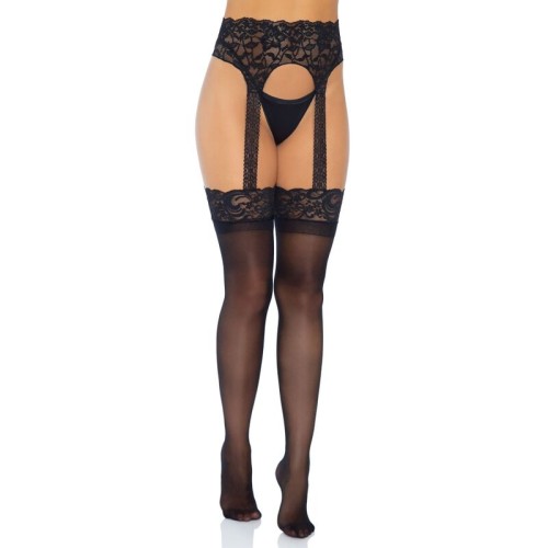 Leg Avenue Opaque High Waist Stockings - Perfect Seductive Touch