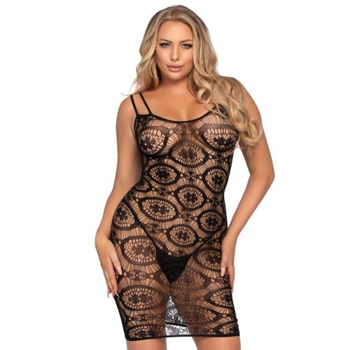 Leg Avenue Black Crochet Mini Dress - Flirty Elegance