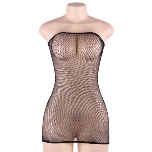 Body Net Dress with Rhinestones - Seductive Elegance