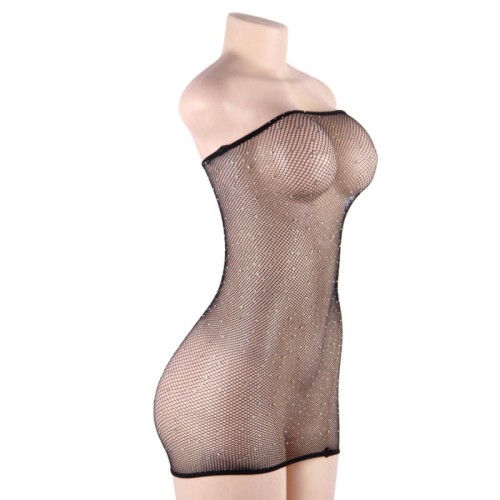 Body Net Dress with Rhinestones - Seductive Elegance