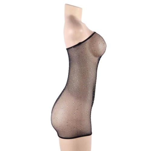 Body Net Dress with Rhinestones - Seductive Elegance