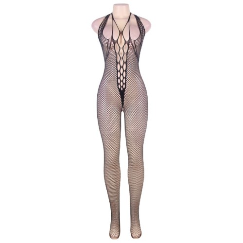 Halter Neck Bodystocking with Open Back S/M