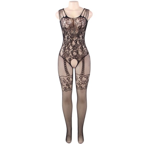 - Bodystocking Con Abertura Flores para Noches Seductoras