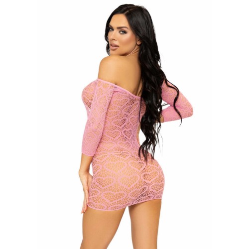 Leg Avenue Mini Dress Heart Net Pink One Size