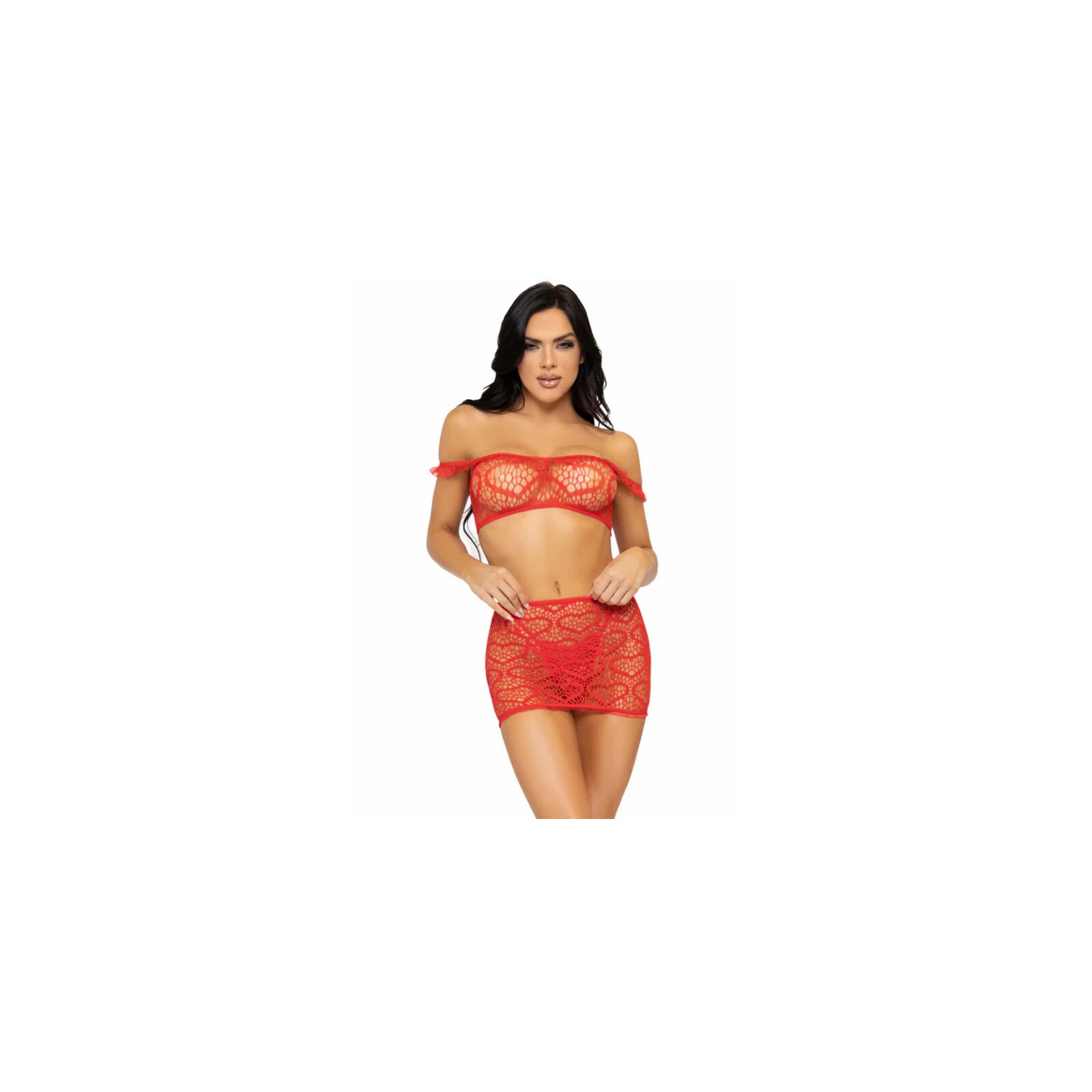 Leg Avenue Three Piece Set Red - Flirty Lingerie