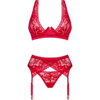 Obsessive Lacelove Red Three Piece Set XS/S