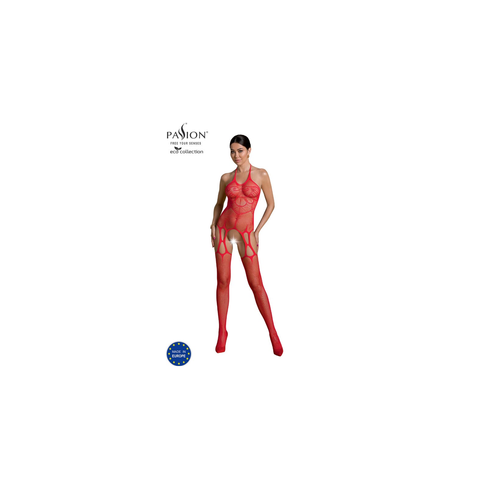 Passion Eco Collection Bodystocking Eco BS002 Red