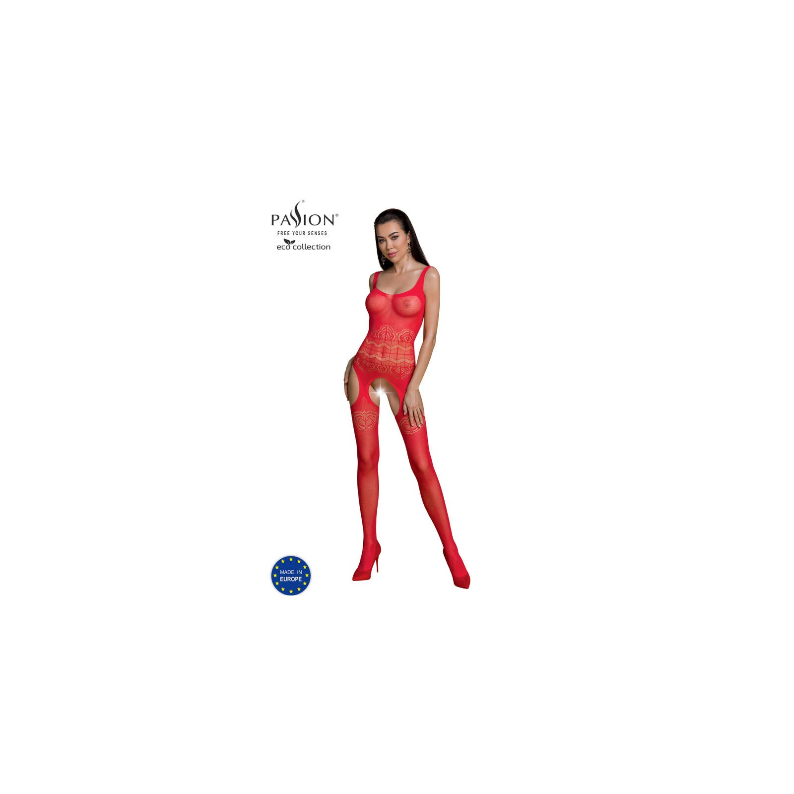 Passion - Eco Collection Bodystocking Eco BS005 Rojo