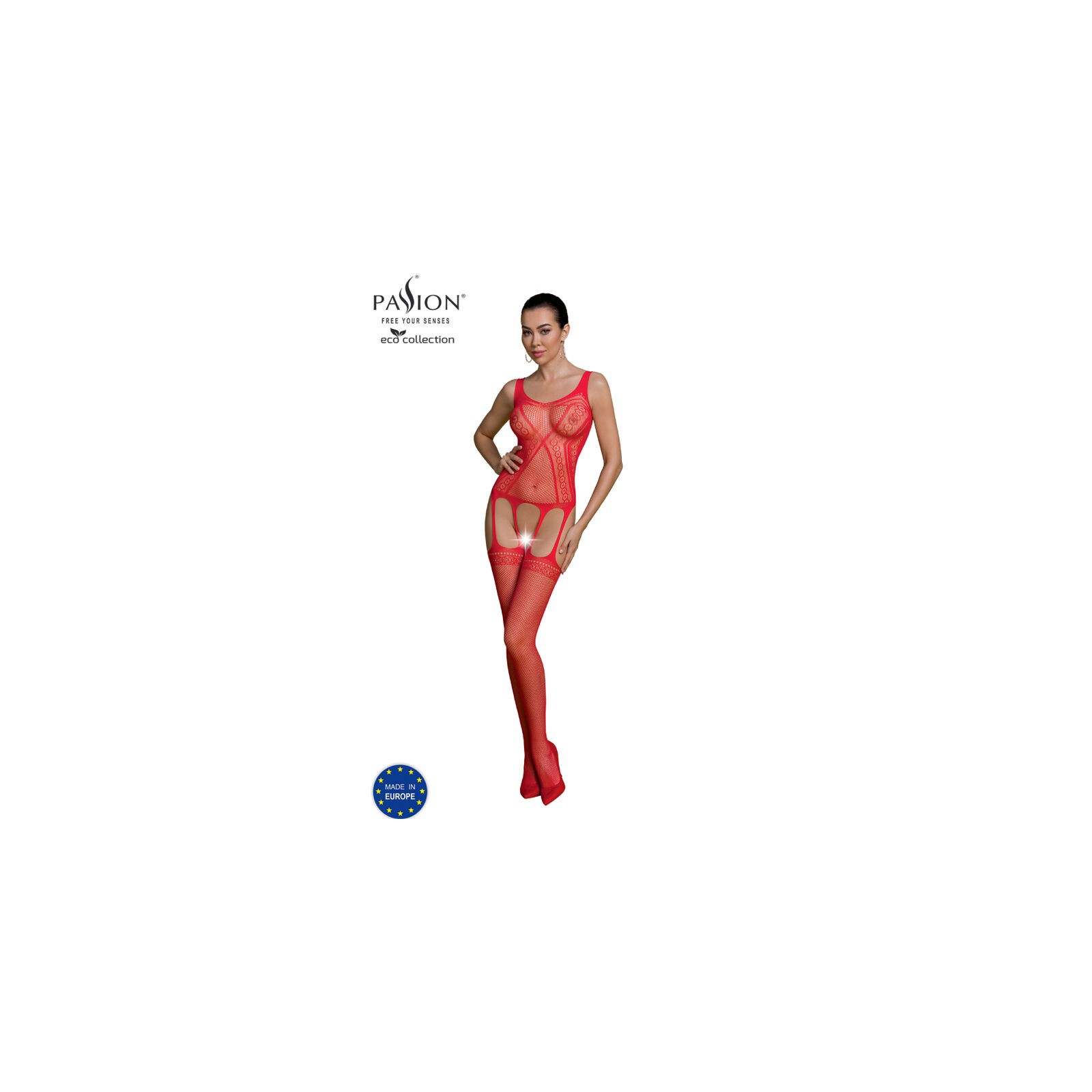 Passion - Eco Collection Bodystocking Eco Bs007 Rojo