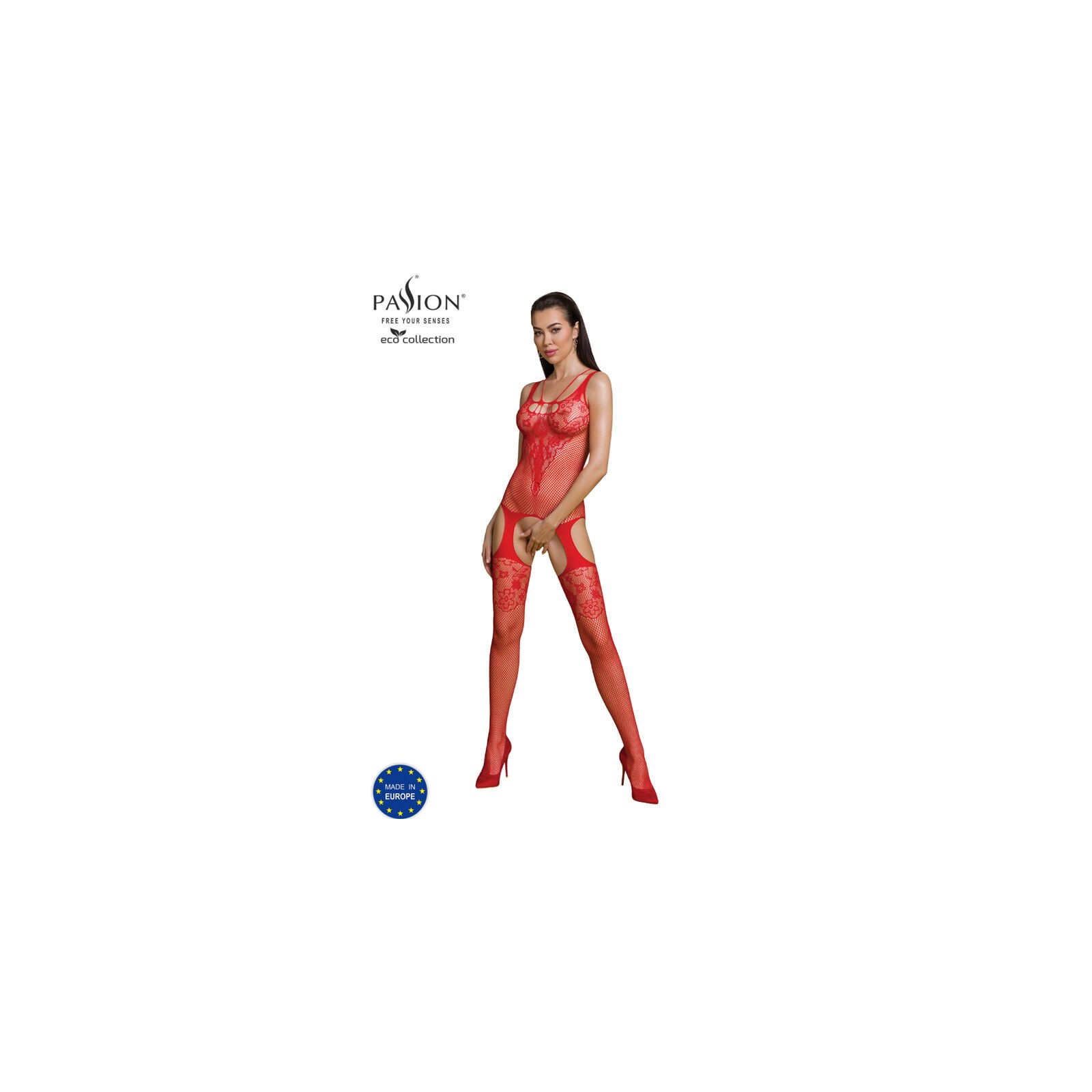 Passion Eco Collection Bodystocking - Elegant Red Design