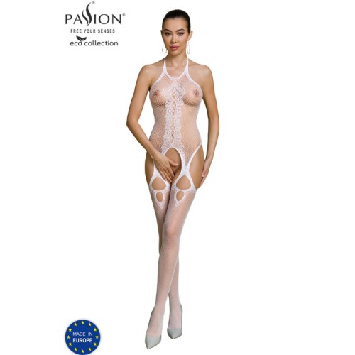 Passion - Eco Collection Bodystocking Eco BS013 Blanco - Elegancia Sostenible