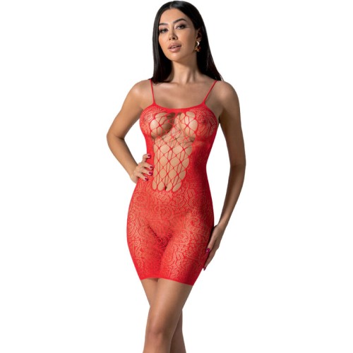 Passion - Bs096 Bodystocking Rojo Talla Única